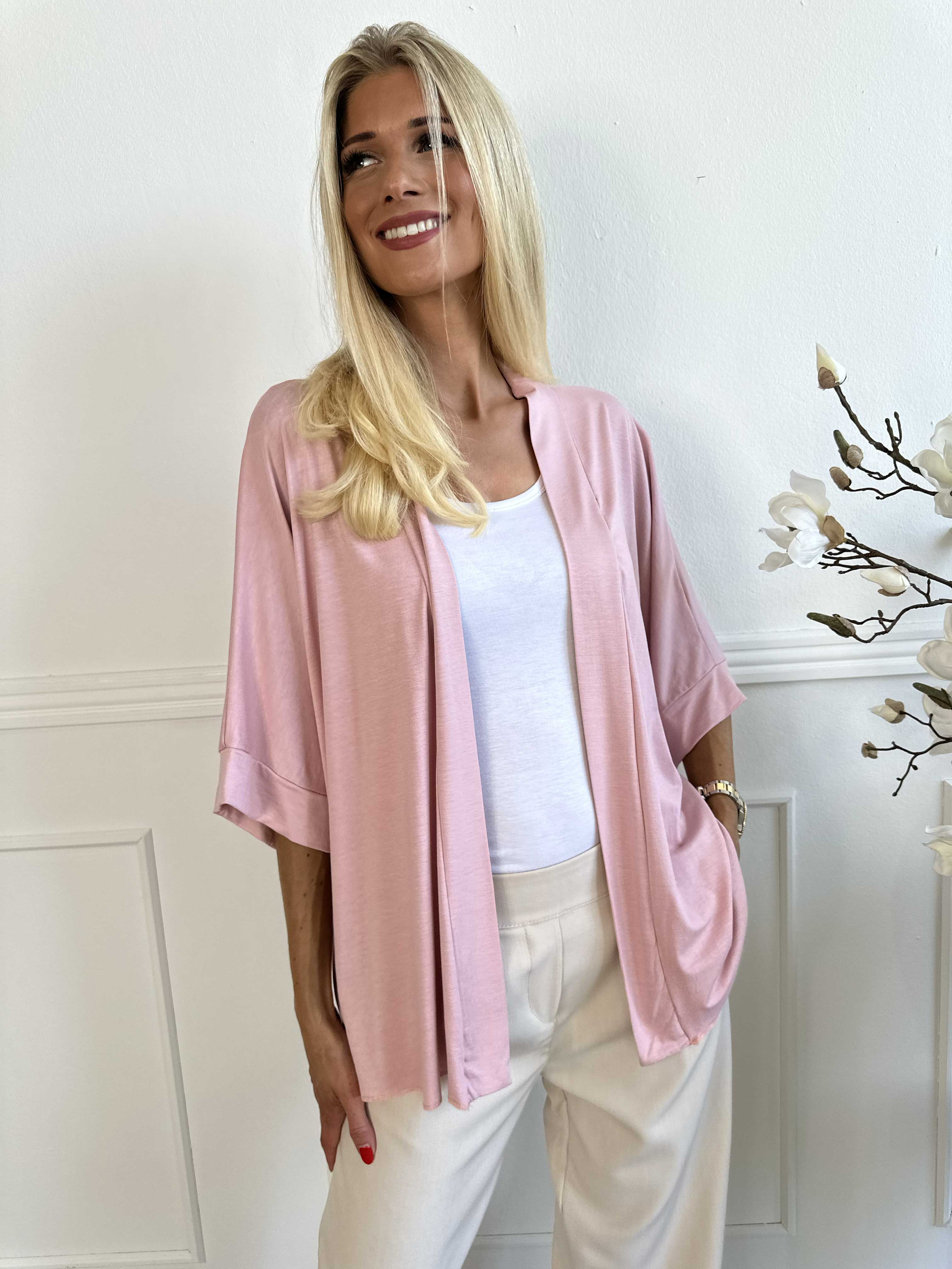 Mimi - Kort enfärgad kofta i viskos